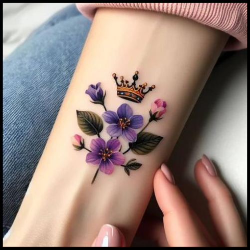 Violet and Crown Tattoo