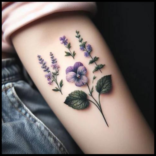 Violets and Lavender Tattoo Violet Tattoo Ideas