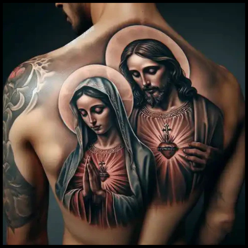 Virgin Mary And Jesus Tattoo