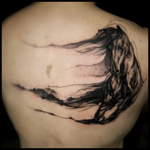 Abstract Horse Tattoo