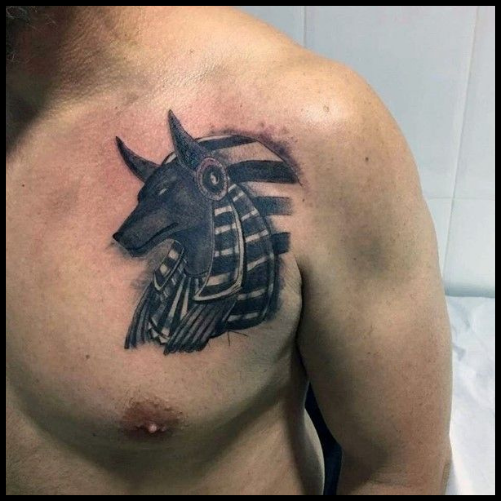 Anubis Chest Tattoo