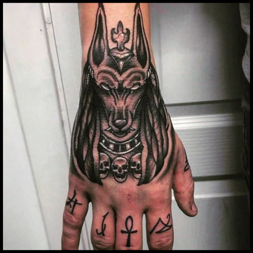 Anubis Hand Tattoo
