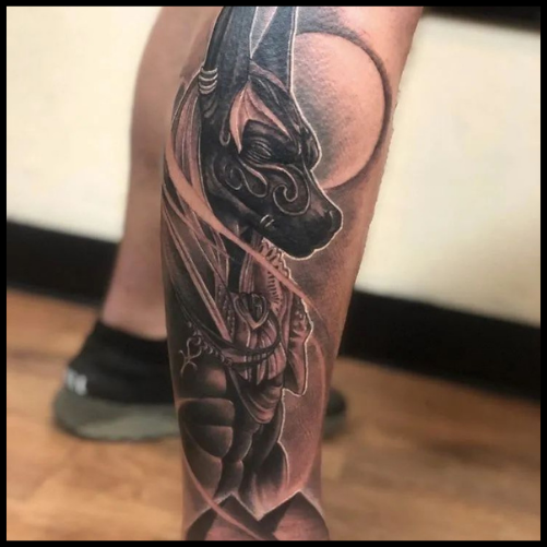 Anubis Leg Tattoo