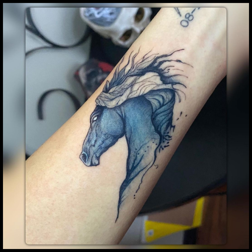 Blue Horse Tattoo