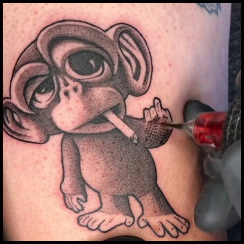 Cartoon Monkey Tattoo