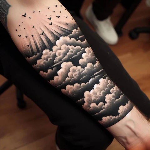 Cloud Arm Tattoo