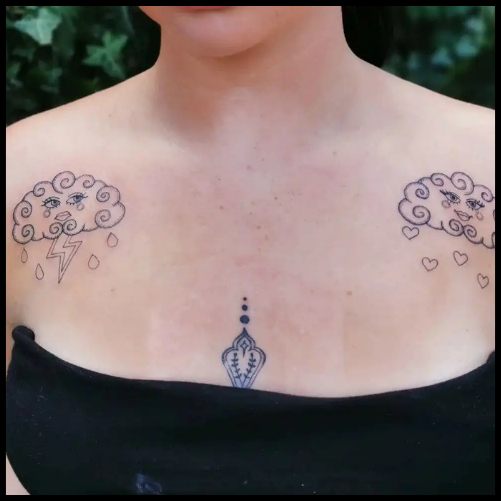 Cloud Chest Tattoo