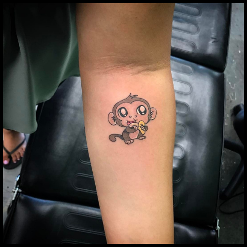 Cute Monkey Tattoo