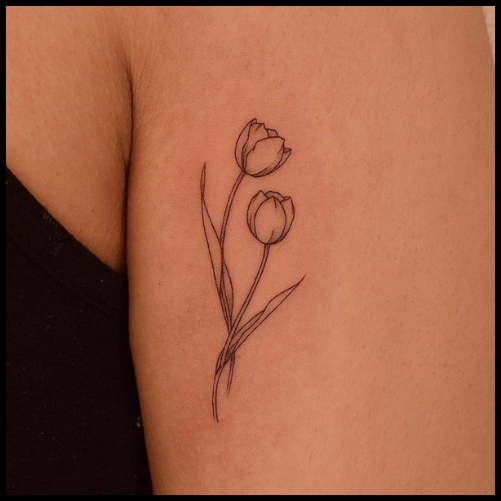 Fineline Tulip Tattoo
