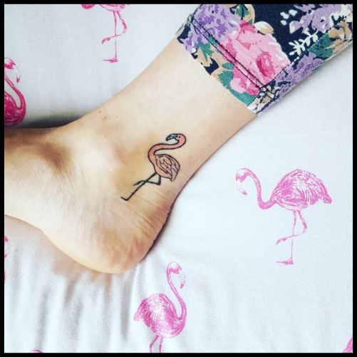 Flamingo Ankle Tattoo