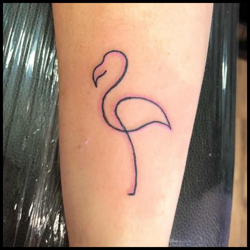 Flamingo Outline Tattoo
