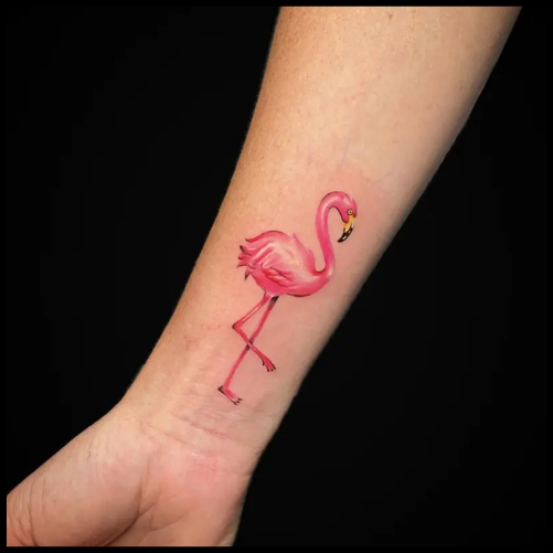 Flamingo Wrist Tattoo