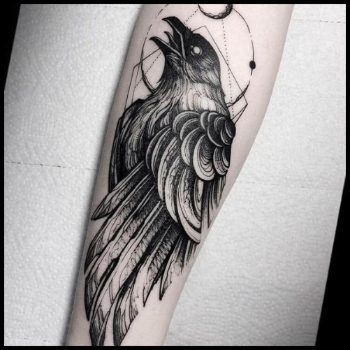 Geometric Raven Tattoo Ideas