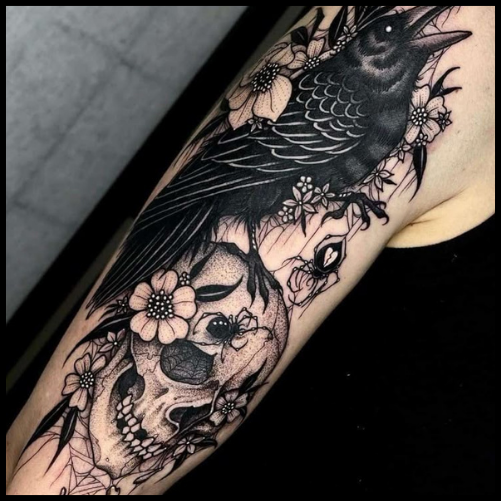 Gothic Raven Tattoo