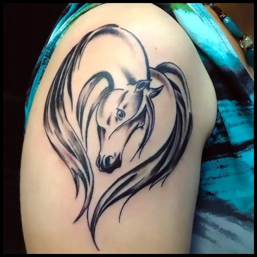 Heart Horse Tattoo