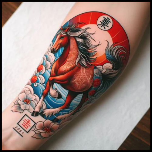 Japanese Horse Tattoo