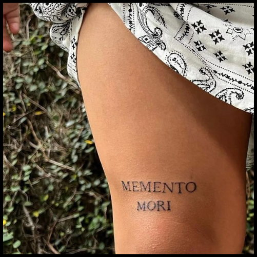 Memento Mori Above the Knee Tattoo