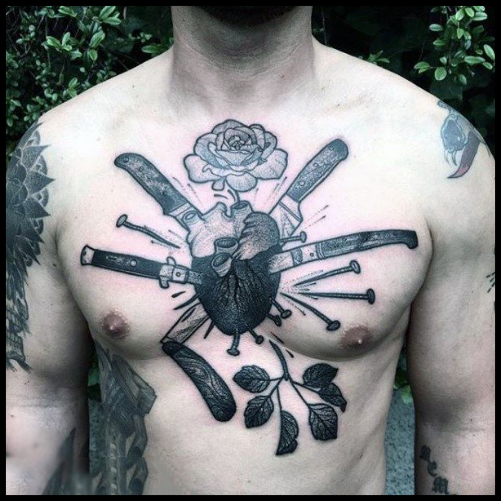 Memento Mori Anatomical Heart Tattoo