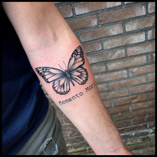 Memento Mori Butterfly Tattoo