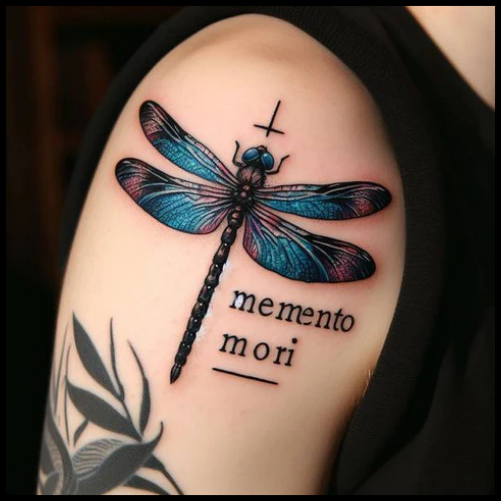 Memento Mori Dragonfly Tattoo