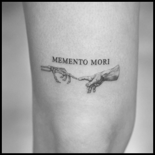 Memento Mori Fine Line Tattoo