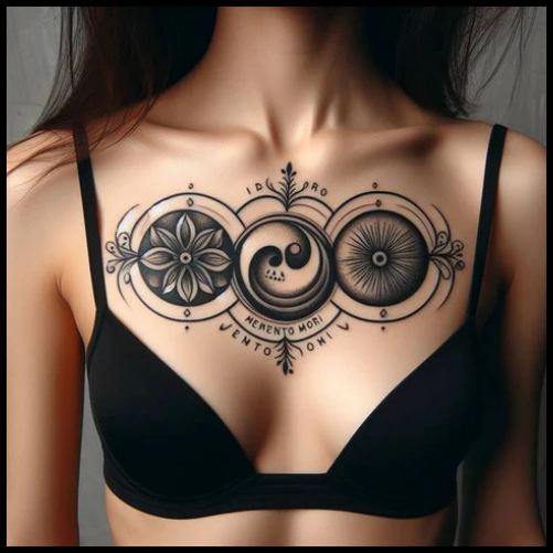 Memento Mori Sternum Tattoo