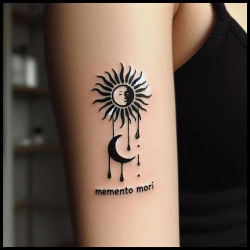 Memento Mori Sun and Moon Tattoo