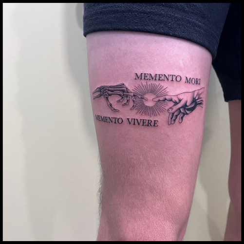 Memento Mori Thigh Tattoo
