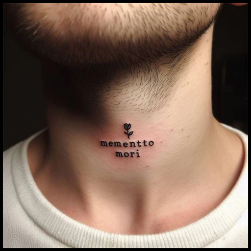 Memento Mori Throat Tattoo