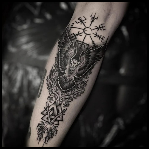 Nordic Raven Tattoo