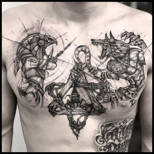 Osiris and Anubis Tattoo