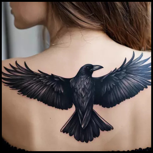 Raven Back Tattoo