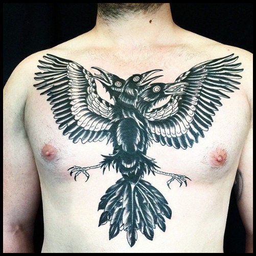 Raven Chest Tattoo