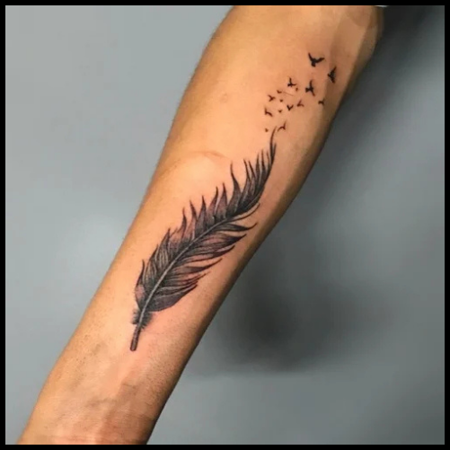 Raven Feather Tattoo