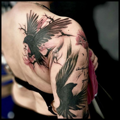 Raven Shoulder Tattoo