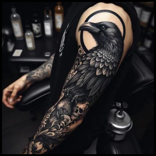 Raven Sleeve Tattoo