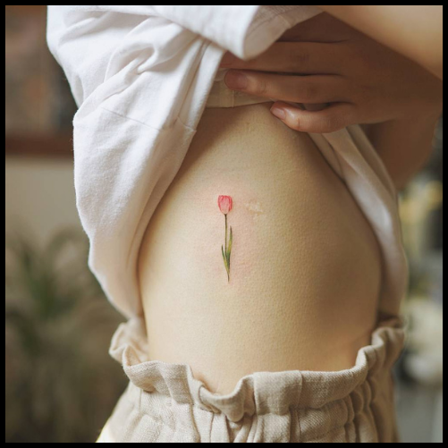 Red Tulip Tattoo