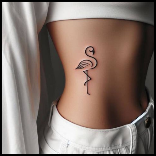 Simple Flamingo Tattoo