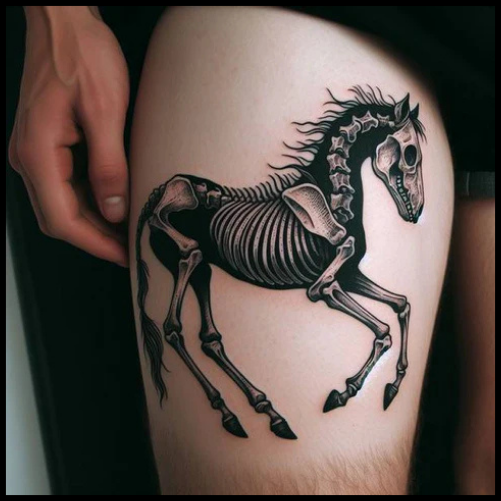 Skeleton Horse Tattoo