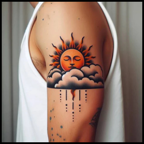 Sun and Cloud Tattoo