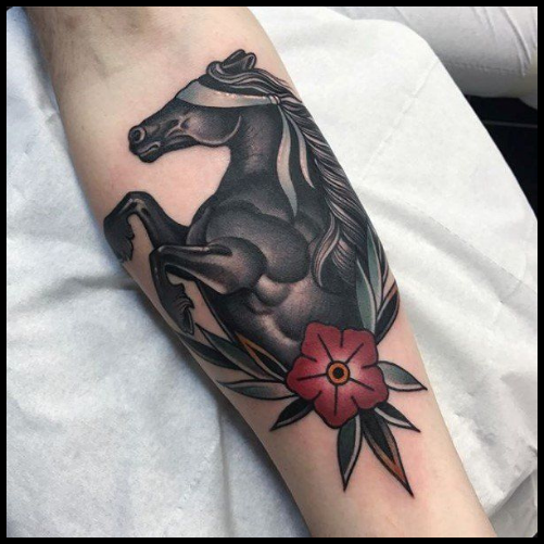 Traditional Horse Tattoo