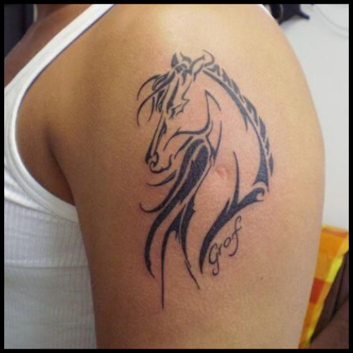 Tribal Horse Tattoo