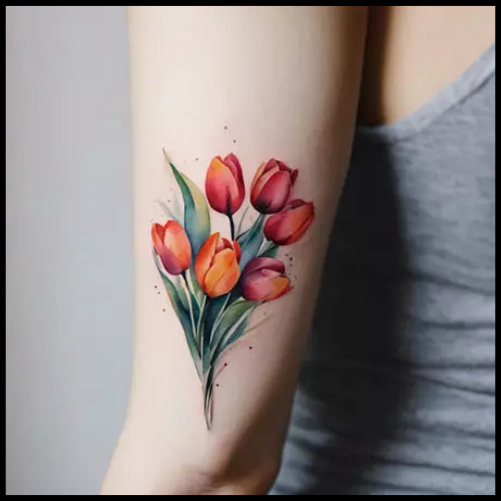 Tulip Bouquet Tattoo