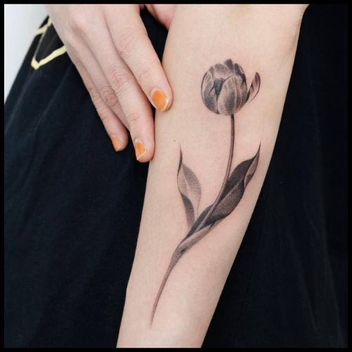 Tulip Forearm Tattoo