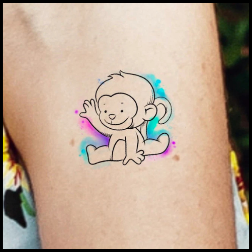 Watercolor Monkey Tattoo