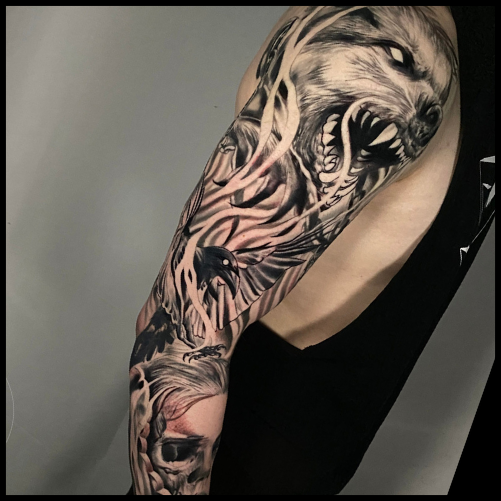 Wolf and Raven Tattoo Ideas