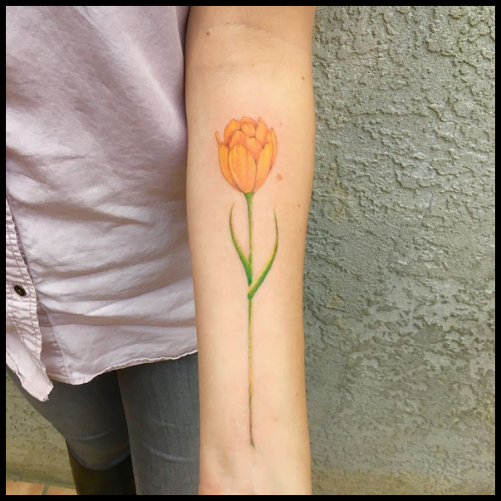 Yellow Tulip Tattoo